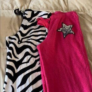 2 pairs!! BOGO Fleece zebra pj’s & pink sequins